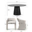 Ensemble de table de salle à manger pour 6 personnes avec table ronde et 6 chaises rembourrées imperméables-1095320631-1095320628