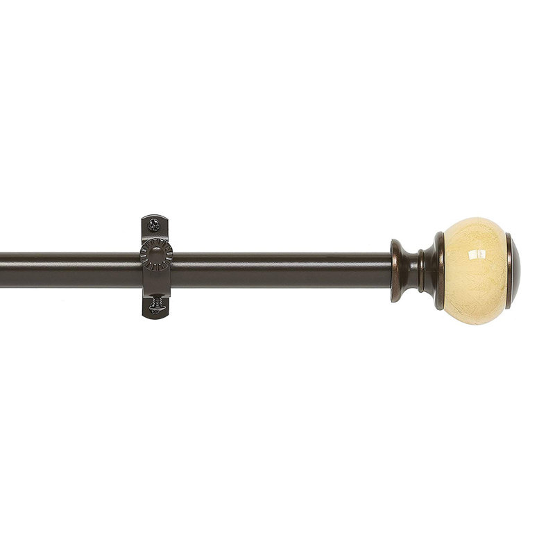 Tringle à rideaux simple Gillon, H 1 po x l 48 po x P 1 po, Bronze / Beige