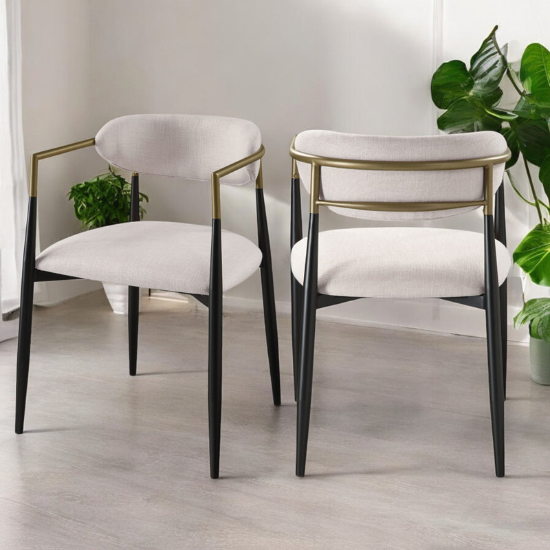 Chaise rembourrée (ensemble de 2), Beige