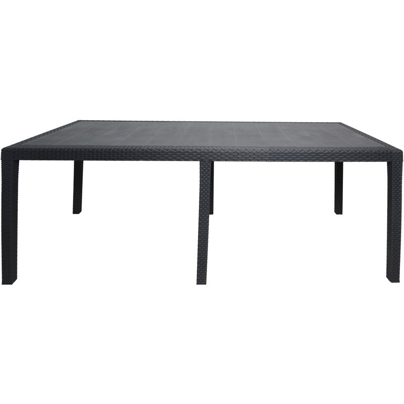 Outdoor Table Roma, Rectangular Extendable Dining Table, Rattan Effect Garden Table, 150X90H72 Cm, Anthracite