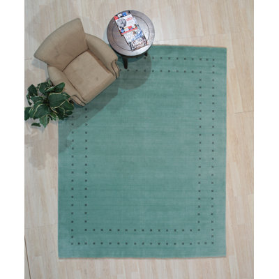 Dreher Aqua Handmade Wool Rug