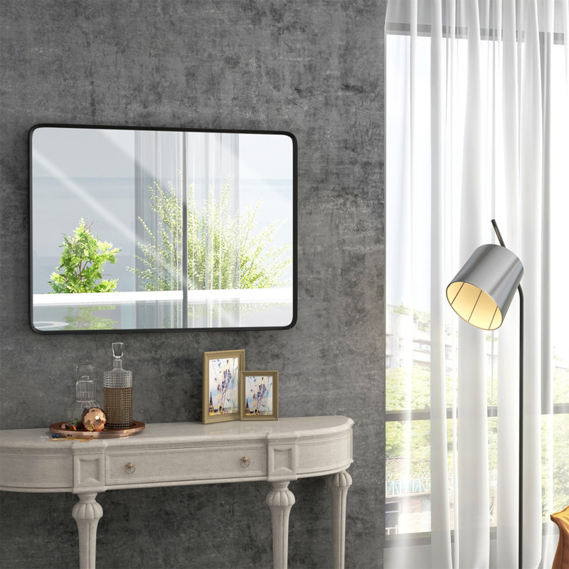 Miroir mural polyvalent avec technologie de pointe et cadre élégant pour la maison, 36 po x 24 po