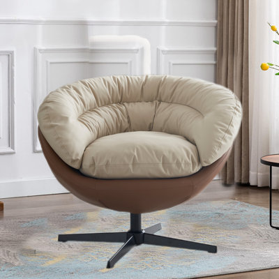 Fauteuil d'appoint pivotant en similicuir de 34,25 po Kalauni