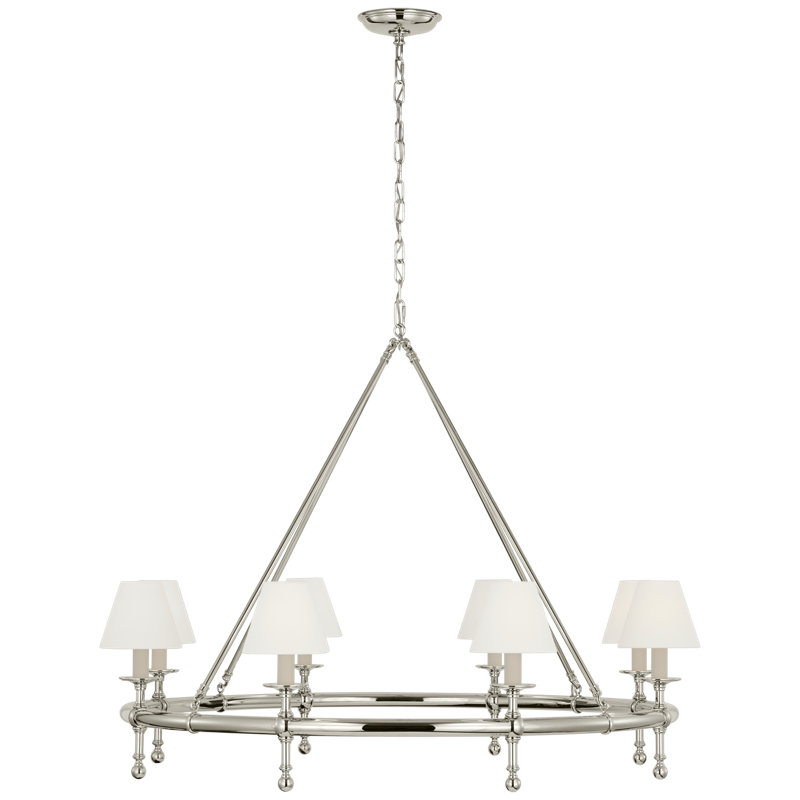 Classic 8 - Light Chandelier, Polished Nickel