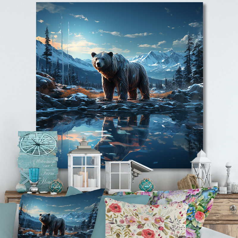 Abstrait d'un ours en harmonie I, H 24 po x l 24 po x P 1 po, Toile tendue