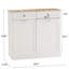 Armoire poubelle de cuisine à deux tiroirs et deux compartiments inclinables - blanc-1307775467