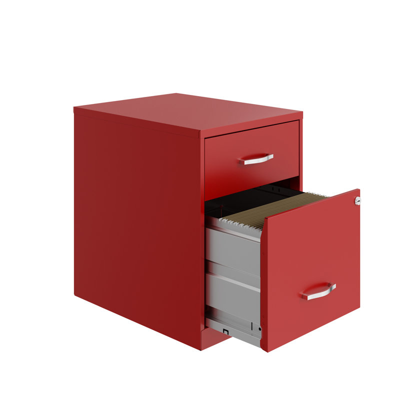 Skieler 18'' Deep 2 -Drawer File Cabinet with Accessory Drawer, Lava Red