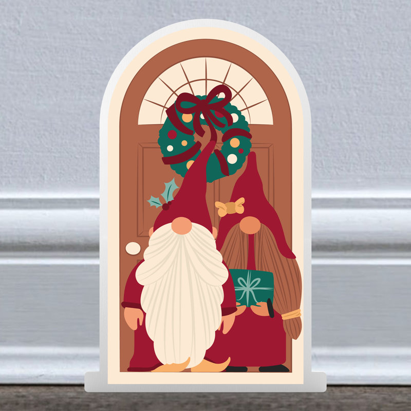 Xmas Gnomes Festive Wooden Doorway