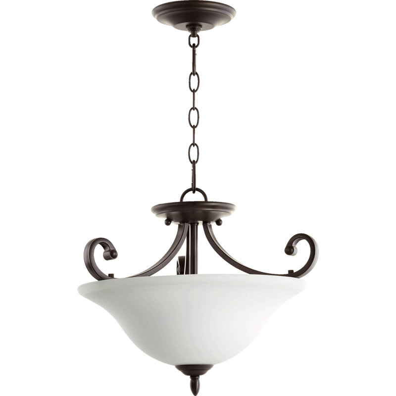 Luminaire suspendu bol 3 lumières unique Cambron, Bronze huilé