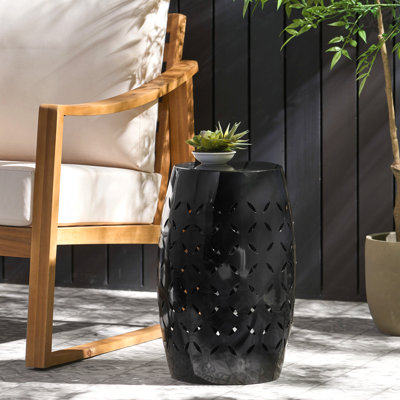 12" Accent Side Table Cylindrical Design End Table For Living Room Family Room Or Entryway Industrial Style Coffee Side Tables For Indoor Outdoor