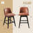 360° Swivel Barstools with Solid Wood Legs,Upholstered Counter Stools with Back