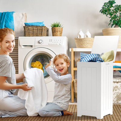 Wood Cabinet Laundry Hamper