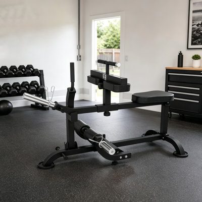 Machine à mollets assis 2-en-1, machine à soulever les mollets assis, système de résistance double avec repose-pieds réglable et pédales antidérapantes pour l'entraînement en gymnastique à domicile