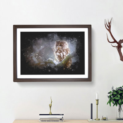 Owl upon a Tree Branch - Picture Frame Graphic Art Print