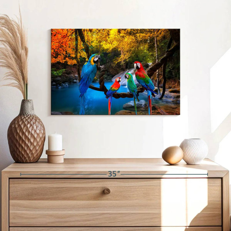 Brampt Safari Parrots, 16" H x 24" W