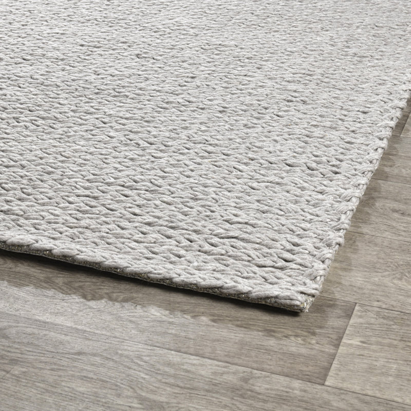 Tapis rectangulaire en laine Oxnard avec envers antidérapant, Rectangle de 5 pi x 8 pi