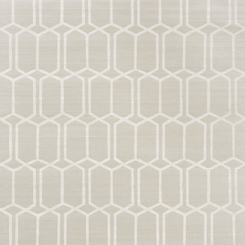 Modern Trellis Hemp Shimmer Wallpaper, Moonstone