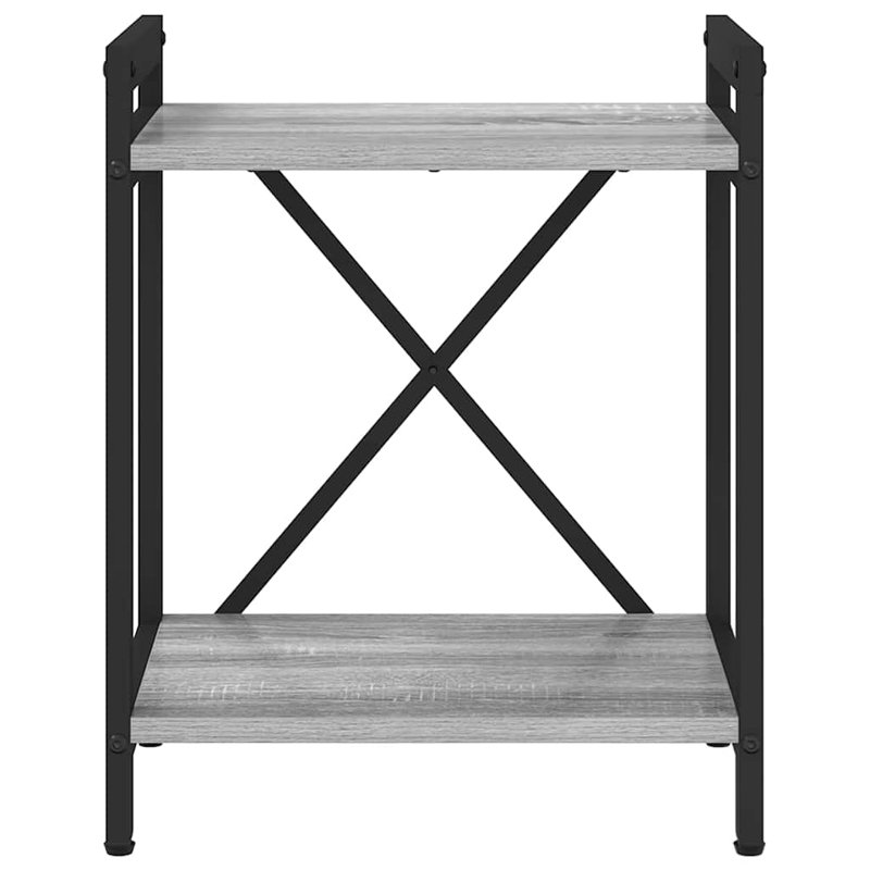 Steel Bookcase, (2 Shelves) 48.5cm H x 40cm W x 30cm D, Grey