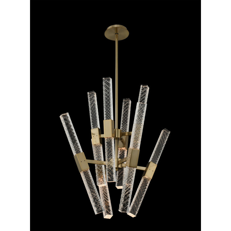 Apollo 1 LT Brushed Champagne Gold/Clear Chandelier Allegri