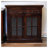 Solid Wood Light Walnut Cabinet with Glazed Doors, 2-Drawers, 2-Shelves, Dark Brown
