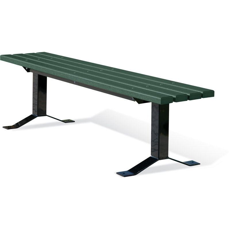 UltraSite Plastic Park Bench, Green, 72"(4 x 4 Planks)