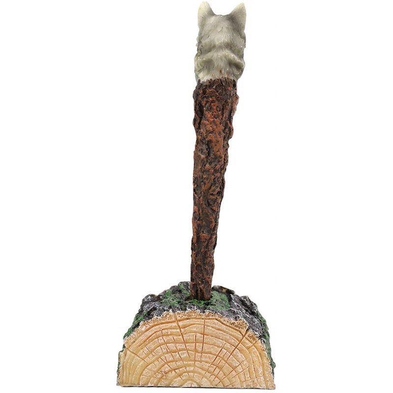 Figurine de support pour porte-écorces celtique alpha loup avec rustique médiéval imaginaire Guynn