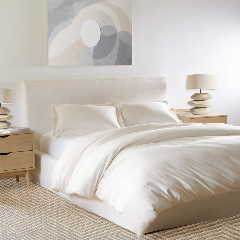Lux 3pc. Ensemble de couette, Housse de couette grand et 2 taies décoratives, Ivoire ivoire