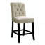 Mobilier de salle à manger de style rustique, ensemble de 2 chaises rembourrées en tissu de chenille-1437834196
