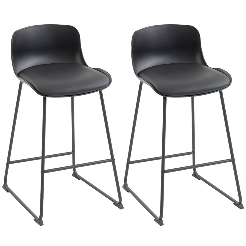 Swivel Upholstered Counter Stool with Metal Frame