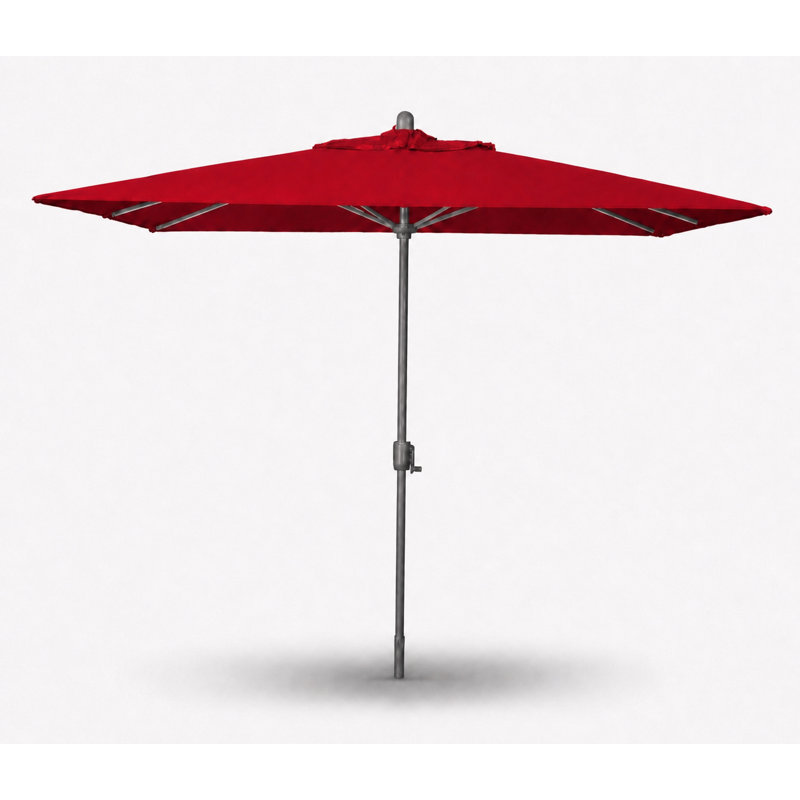 Olivier 116.7'' x 78.7'' Rectangular Market Umbrella, Starring Grey, Canvas Jockey Red Sunbrella® Canvas