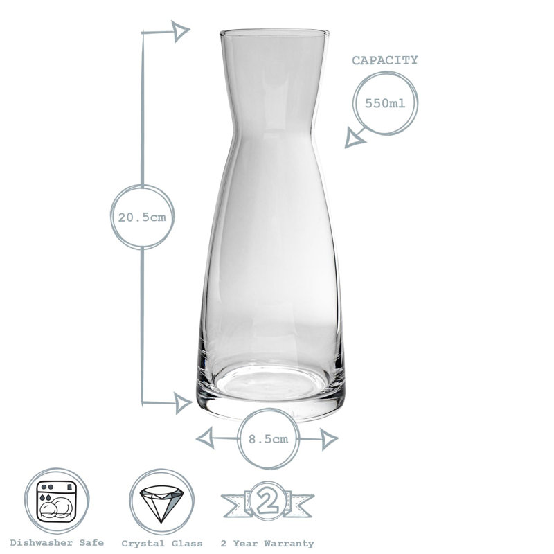 Bormioli Rocco Ypsilon Glass Carafe, 20.4cm H x 8.4cm W x 8.4cm D