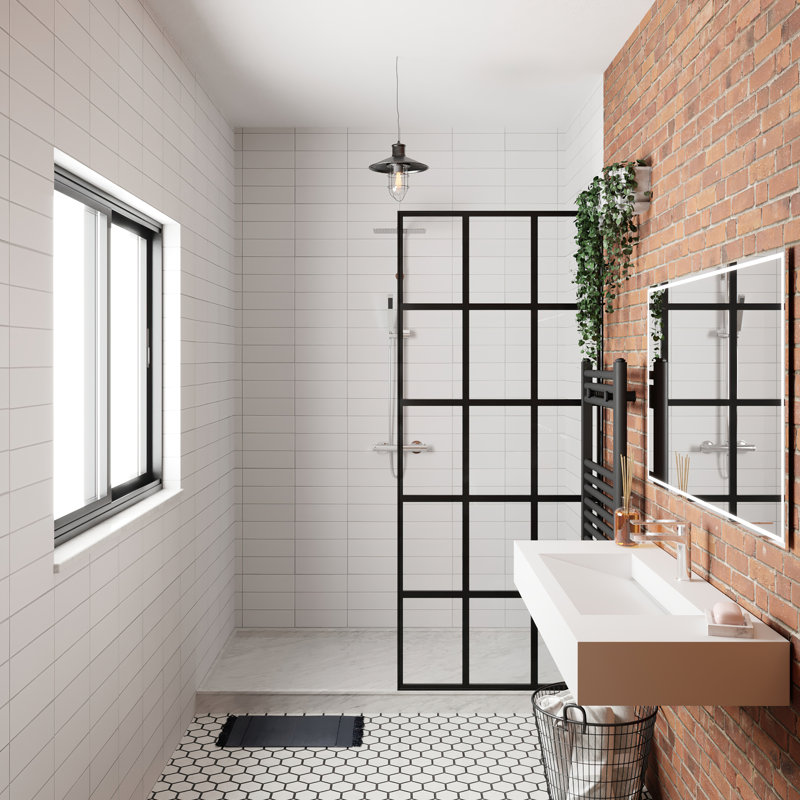 Lavabo de salle de bain mural rectangulaire 48 po avec cuve à rampe Pyramid - blanc, avec trou pour robinet, Blanc