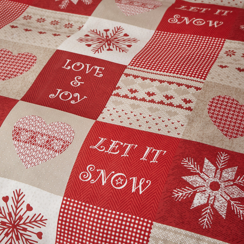 Let It Snow Christmas Duvet Cover Set with Pillowcases, Single - 1 Standard Pillowcase