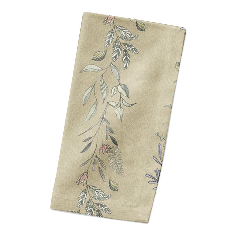 Serviette carrée en coton 10 po, Brun clair