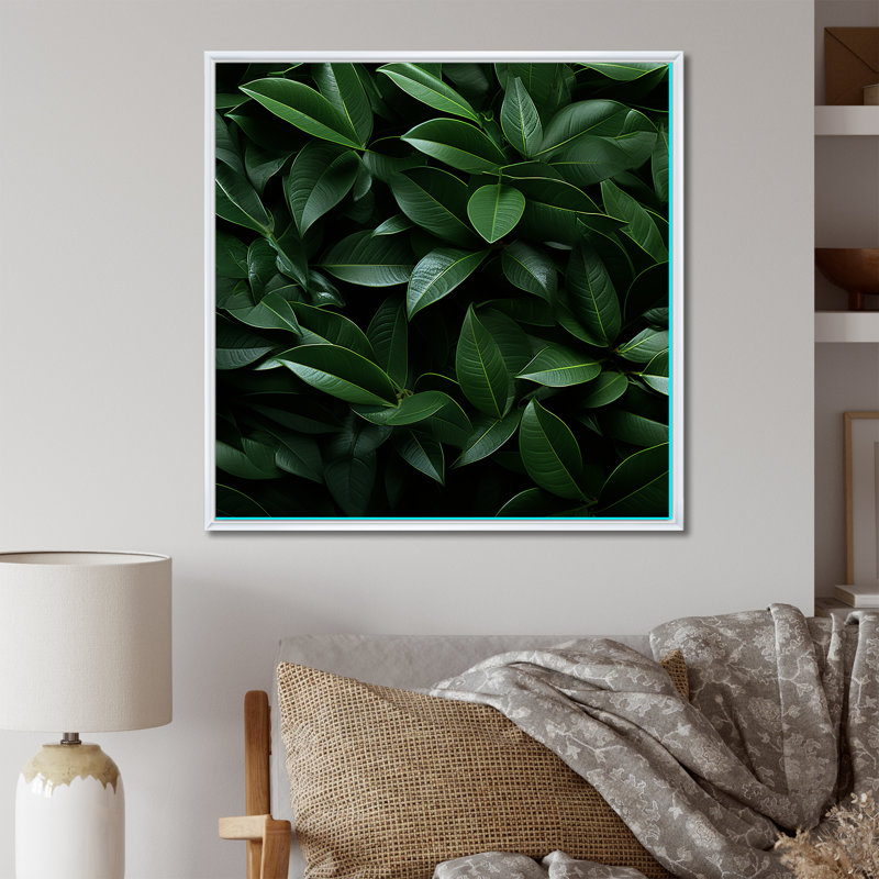 " Tropical Robusta Palm Rhythms I ", White Floater Framed, 30" H x 30" W