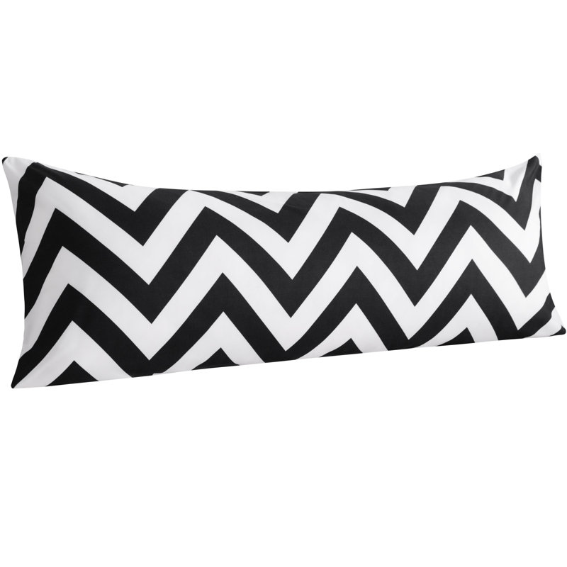 Vertical Pillowcase,1800TC Brushed Microfiber & No-Gap Seal?, Black Chevron