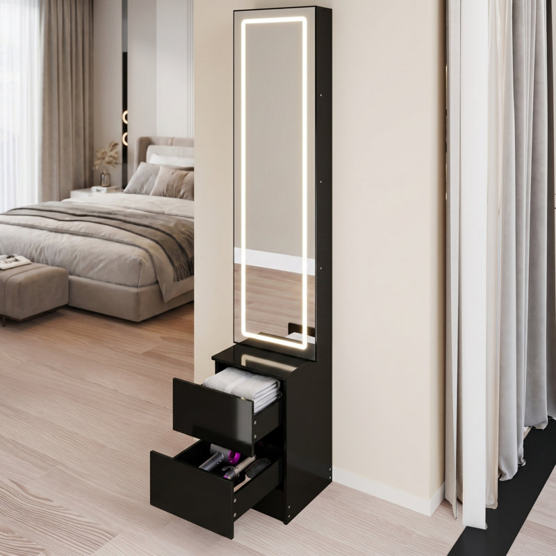 Armoire à miroir 63 po, Noir