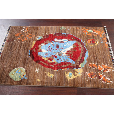 Lulia One-of-a-Kind 2'6" X 4'1" Wool Area Rug in Brown