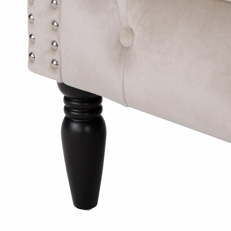Fauteuil d'appoint Club Basic, Velours champagne