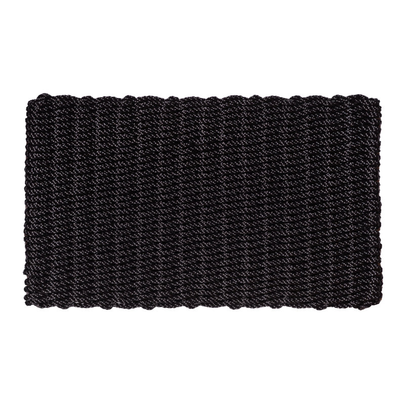 Pilibbos Outdoor Door Mat, Rectangle 16" x 26", Black