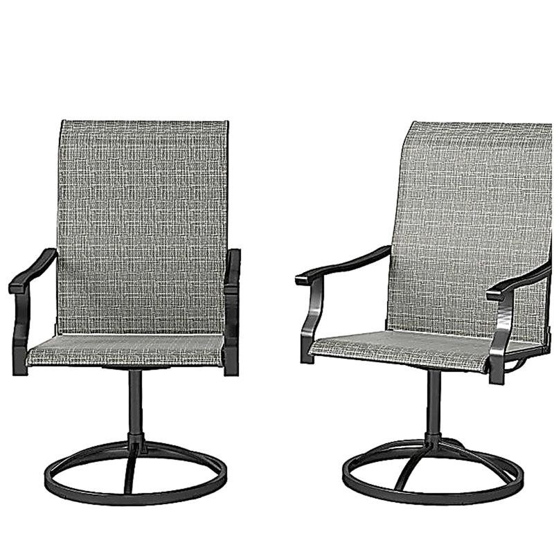 Ensemble de 2 chaises d'extérieur grises et pivotantes