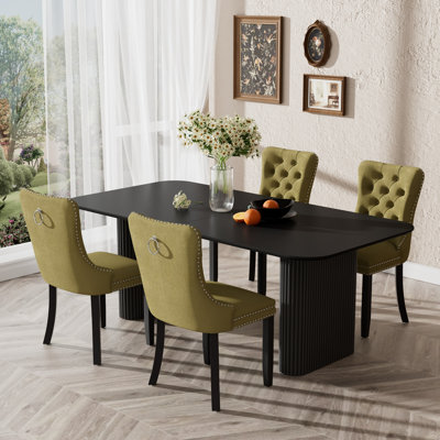 70.9 " Rectangular Double Pedestal Dining Table Set