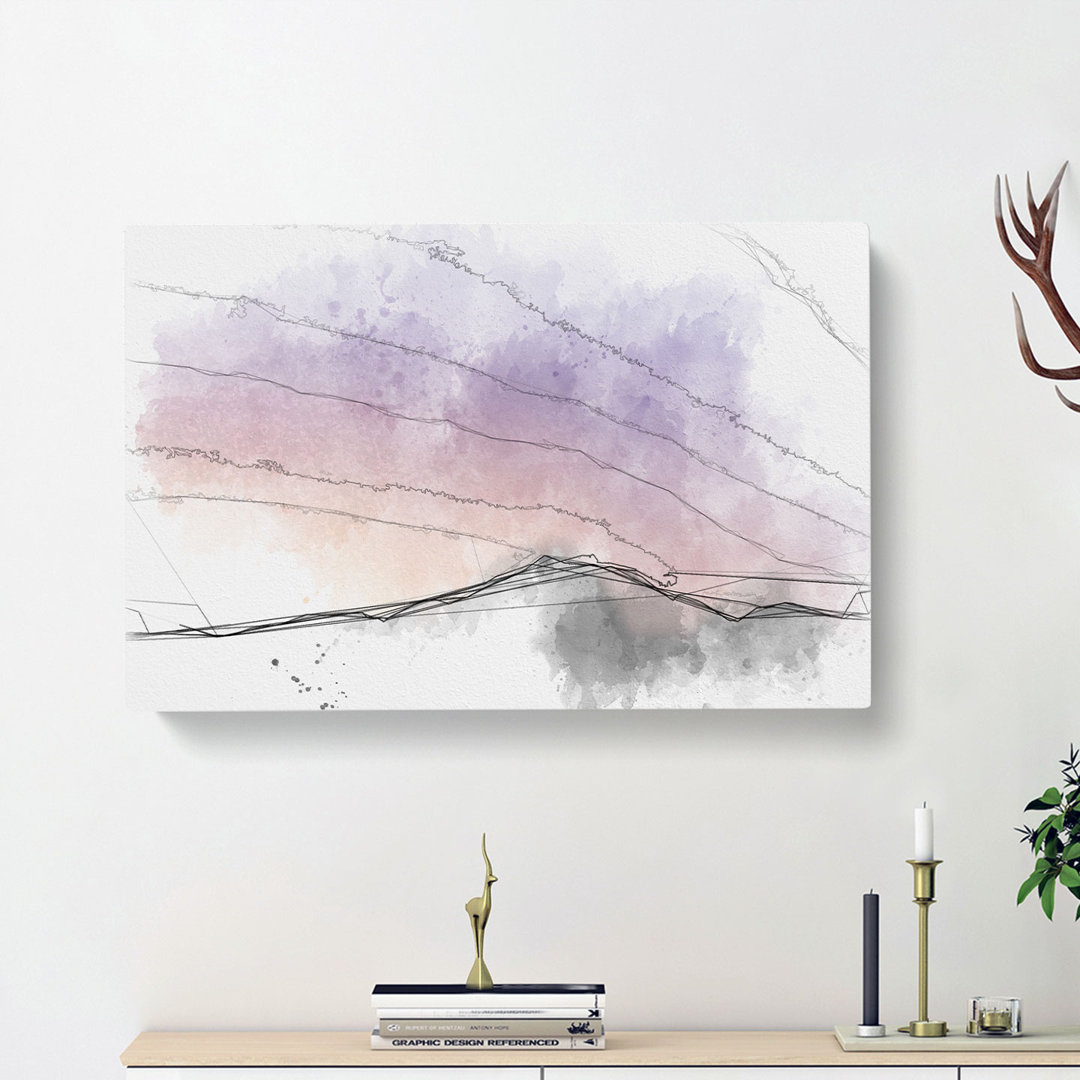 Lilac Sky Above The Mountain - Wrapped Canvas