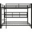 Grand lit superposé en métal noir, 6 armoires de rangement, pour lit de nuit