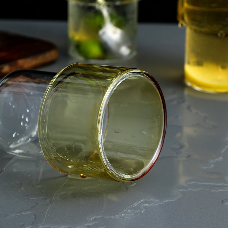 Porsia 10oz. Handmade Highball Glass Set, Yellow