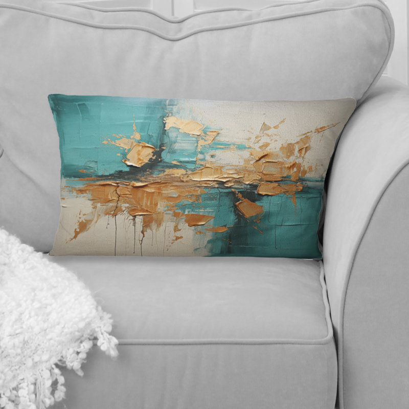 Coussin Turquoise Tranquility III - Abstract Landscape