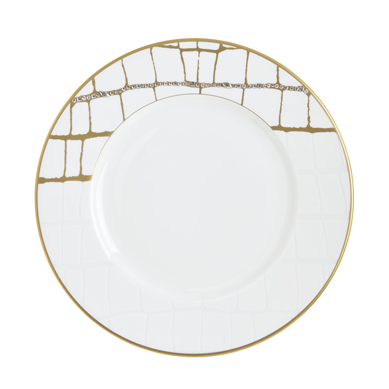 Alligator Gold Bone China Salad/Dessert Plate