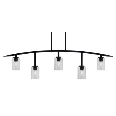 Kurve 5 Light Bar Shown In Matte Black Finish With 4" Bubble Glass
