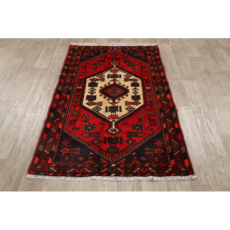 One-of-a-Kind 3'3" X 5' New Age Wool Area Rug in Red