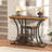41.3" Industrial Narrow Sofa Table – 4-Tier Storage Shelves, Curved Metal Frame, Rustic Wood Accent for Entryway, Hallway & Foyer, Rustic Brown